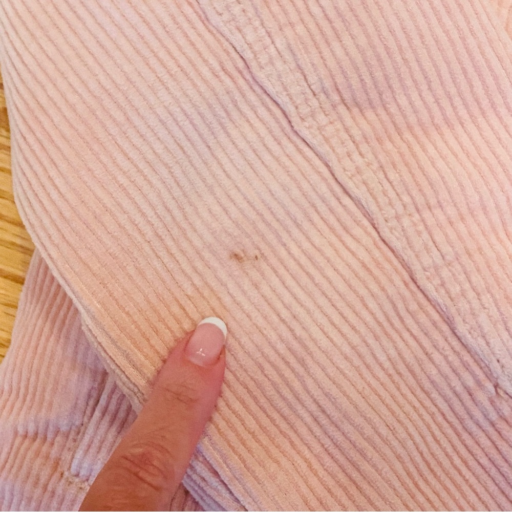 PacSun Pink Corduroy Sherpa Lined Trucker Jacket Faux Fur Oversized XS S - Picture 6 of 8